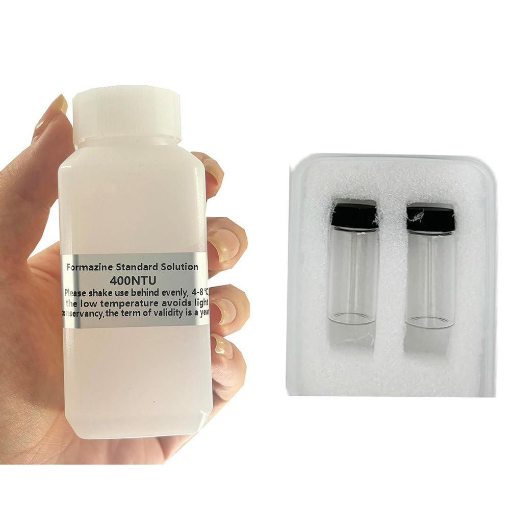 VTSYIQI Turbidity Meter 2 Sample Bottles 60mm Glass Vials with Turbidity Meter Calibration Solution 400NTU 100ml for SGZ-200BS SGZ-200B SGZ-20B SGZ-50B SGZ-400B Standards ISO7027