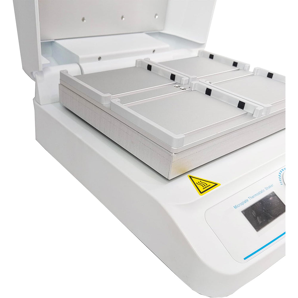 VTSYIQI Microplate Thermo Incubator Thermo Microplate Shaker with Sample Capacity Four Enzyme Plates or Deep Well Plates Temperature Control Range RT+5~70℃ Speed Range 100~1600rpm Time Set 1-9999min