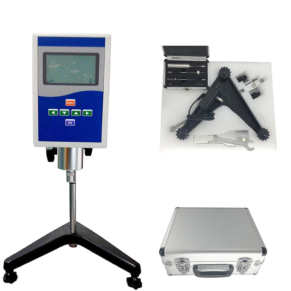 VTSYIQI Viscosity Meter Benchtop Digital Rotational Viscometer with 1~100000mPa.s Accuracy ±1% 4 Viscosity Rotors Highlight LED Display Advanced Mechanical Design