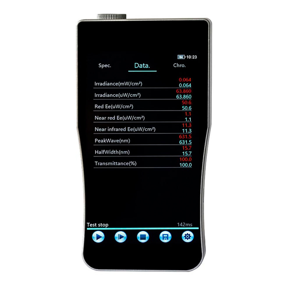 VTSYIQI Infrared Spectroradiometer Irradiance Intensity Tester with Wavelength Range 550-1100nm Illuminance Spectral Resolution 0.2nm Spectral Bandwidth(FWHM) 2nm Touch Screen for Red Light Infrared Irradiance Single-Band Infrared Test