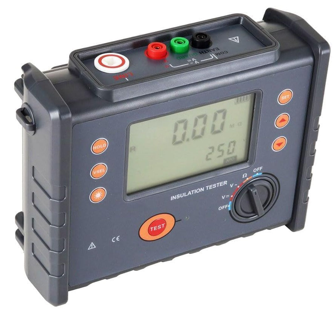 VTSYIQI Digital Insulation Resistance Tester Digital Earth  Resistance Meter with Rated Voltage 100V 250V 500V 1000V 2500V Resolution 0.1V DC Voltage 0.0V-1000V AC Voltage 0.0V-750V 500 Groups Data Storage for Computer Room Resistance Test