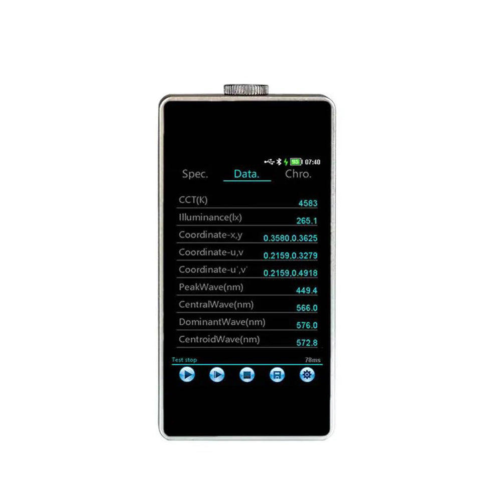 VTSYIQI Spectral Illuminance Meter Spectral Color Illuminometer Spectral Irradiance Tester with Wavelength Range 380nm～780nm x,y Coordinate Values x,y Accuracy ±0.0015 x, y Repeatability ± 0.0005 Photosensitive Surface Ф10mm