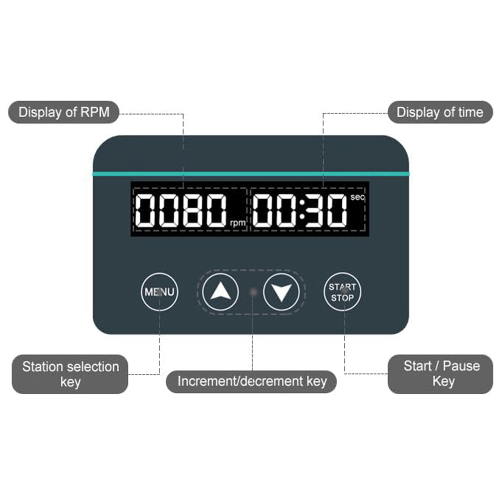 VTSYIQI Rotary Rotating Mixer Shaker Digital Rotary Rotating Mixer Shaker with Adjustable Speed 20-80rpm Digital Display and Button Angle Range 40-80° Brushless Motor Adjustable Speed and Time for Making Experiments More Convenient