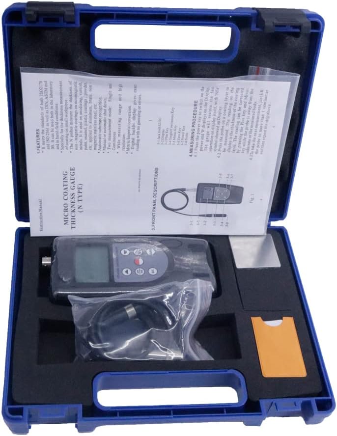 VTSYIQI Coating Thickness Gauge 0 to 200 um 0 to 8 mil Handheld Digital Magnetic Induction F Probe for Small Workpiece