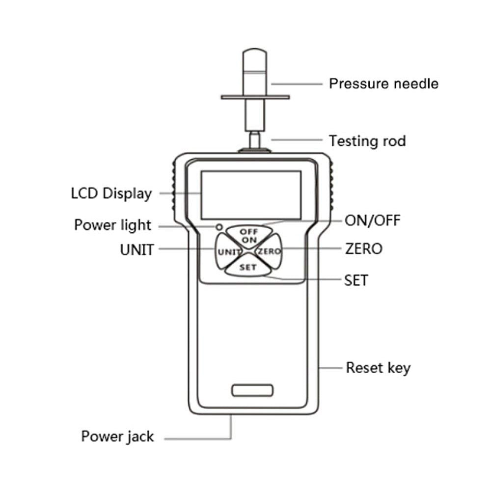 VTSYIQI Digital Fruit Penetrometer Sclerometer Farm Fruit Hardness Tester with Range 0.4 to 30kgf/cm2 Diameter 7.9mm