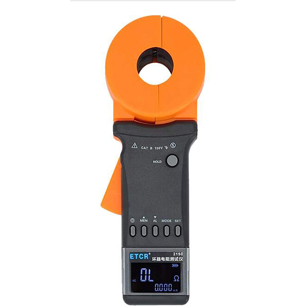 VTSYIQI Digital Clamp On Ground Resistance Meter Tester Loop Resistance Tester 1500ohm With 999 Sets Data Storage