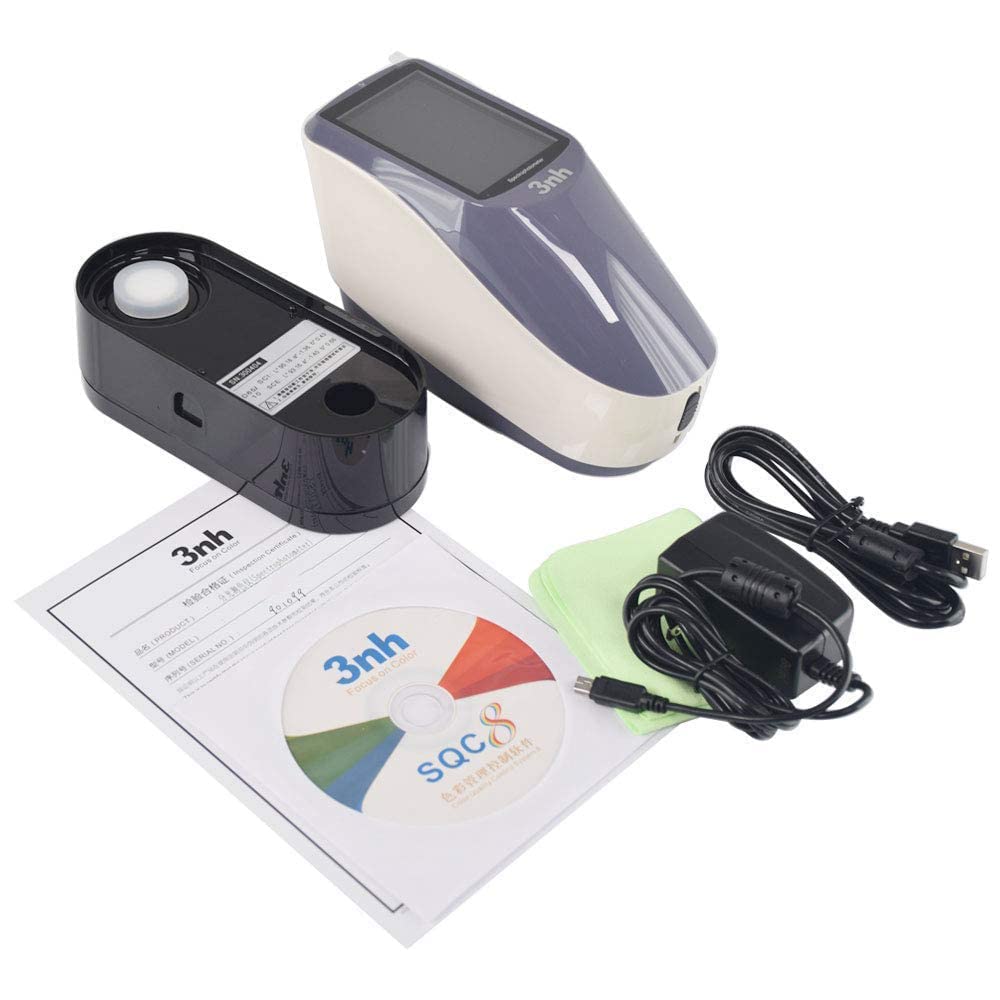 VTSYIQI Paint Spectrophotometer Colorimeter Color Difference Meter Tester Bluetooth with 8mm Measuring Aperture Color Matching Multi illuminants for Painting Pigment Textile Plastic etc