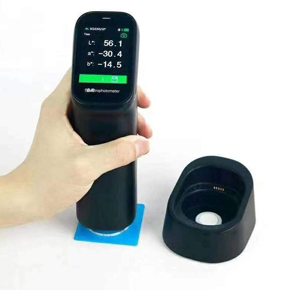 VTSYIQI Handheld Spectrophotometer Color Meter Tester with 26 Illuminants d/8 SCI Bluetooth IPS True Color Screen Caliber Φ8mm Φ11mm Data Storage Function
