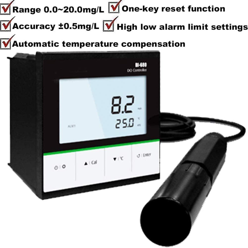 VTSYIQI Real Time Dissolved Oxygen Meter Monitor DO tester Water Quality Tester With RS485 Modbus 4 to 20mA Relays output