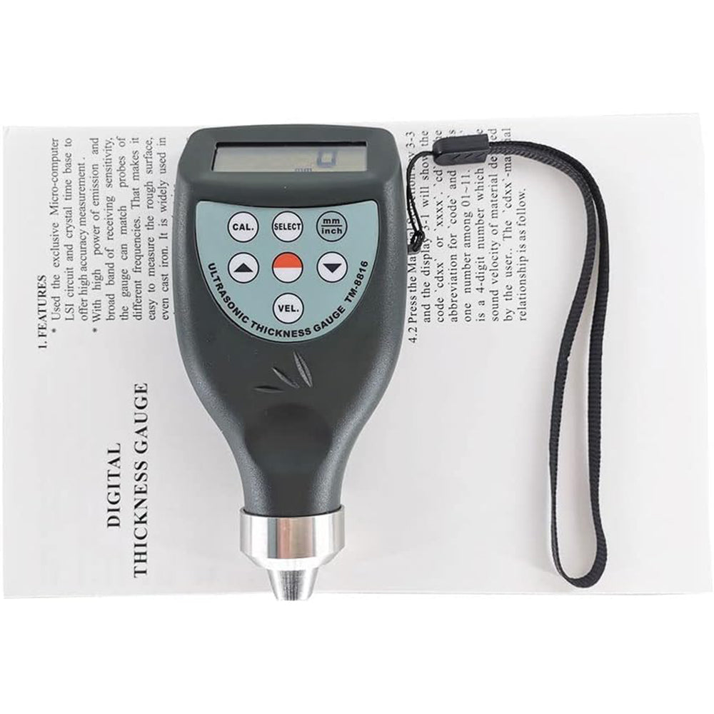 VTSYIQI Ultrasonic Thickness Gauge Meter Tester 1.0 to 200mm,0.05 to 8inch Include RS-232 Cable with Software