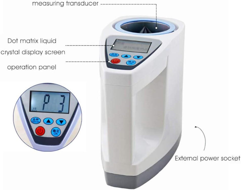 VTSYIQI Digital Grain Moisture Analyser Computer Moisture Meter For 24 Grains Rice Wheat Maize Moisture Testing