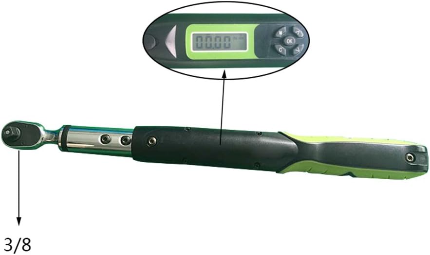 VTSYIQI Torque Wrench  with 3/8 Inches Drive Electronic Torque Wrench  with Buzzer 30N.m Buzzer setting 1.5 to 30N.m and 100 records Data Storage 420mm