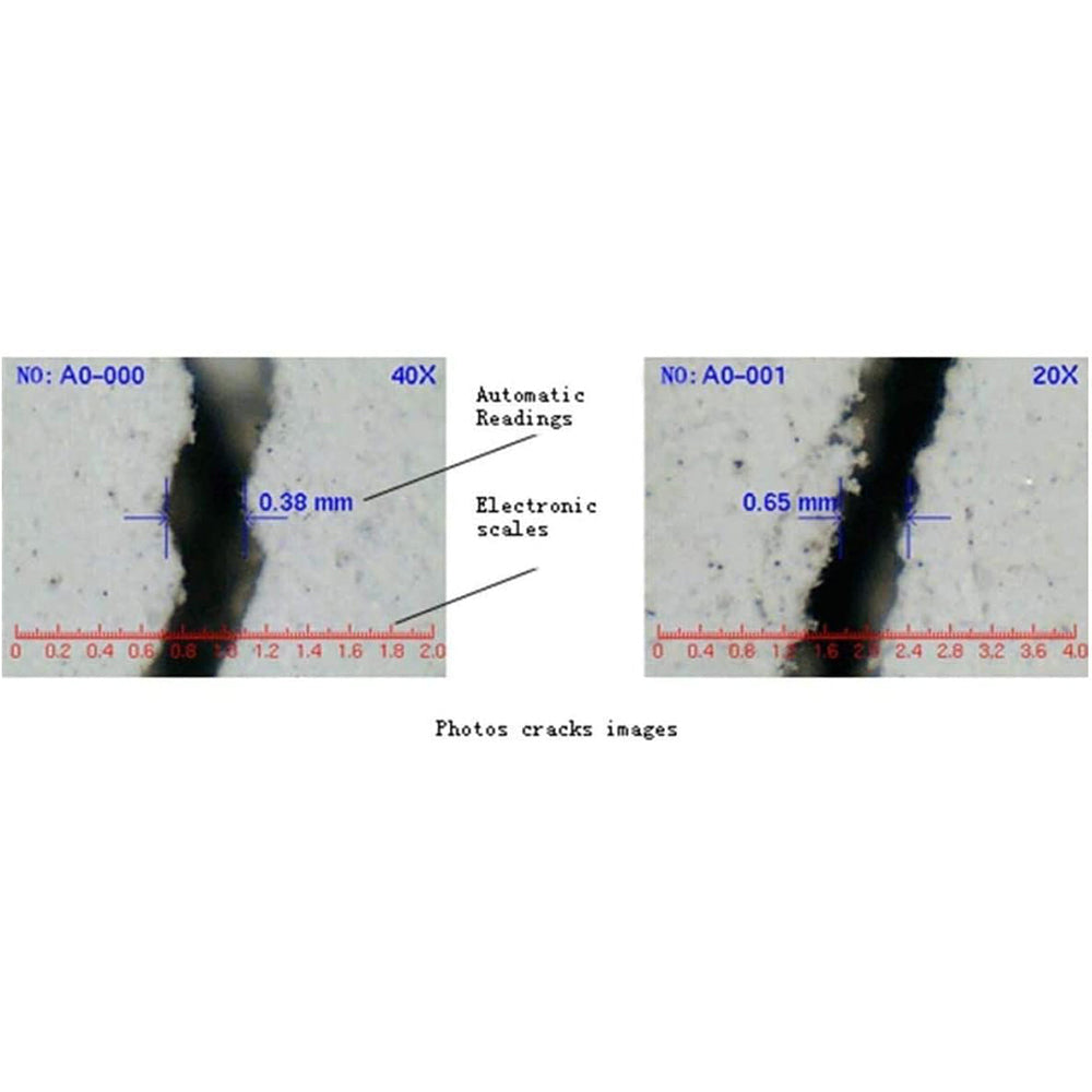 VTSYIQI Digital Concrete Crack Width Gauge Meter Tester 0 to 8mm for Bridges Tunnels Buildings Metal Surface Crack Width Slit Width Gauge Observation Instrument