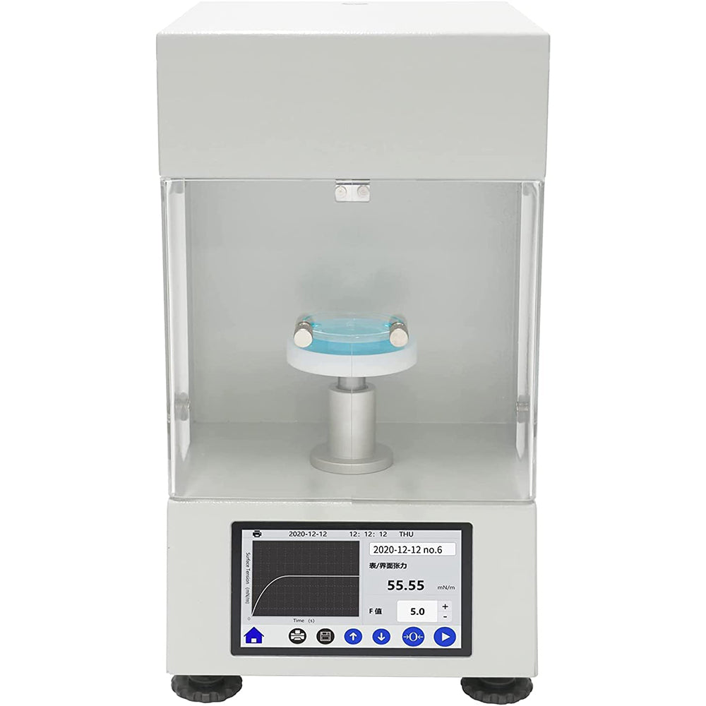 VTSYIQI  Liquid Surface Tension Meter Tester Surface Tensiometer Du Nouy Liquid Tensiometer with Pt Loop Range 0 to 1000 mN/m Accuracy 0.1mN/m for Oil Paint Industry Test Real Time Display