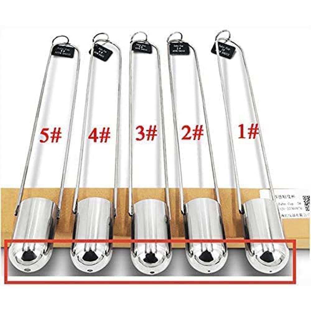 VTSYIQI  Viscosity Cup Zahn Cup Stainless Steel Viscometer Flow Cup 44ml 1#+2#+3#+4#+5# Viscosity Cup for Paint Finishes Oil Dye Sauce Honey Ink Varnishes