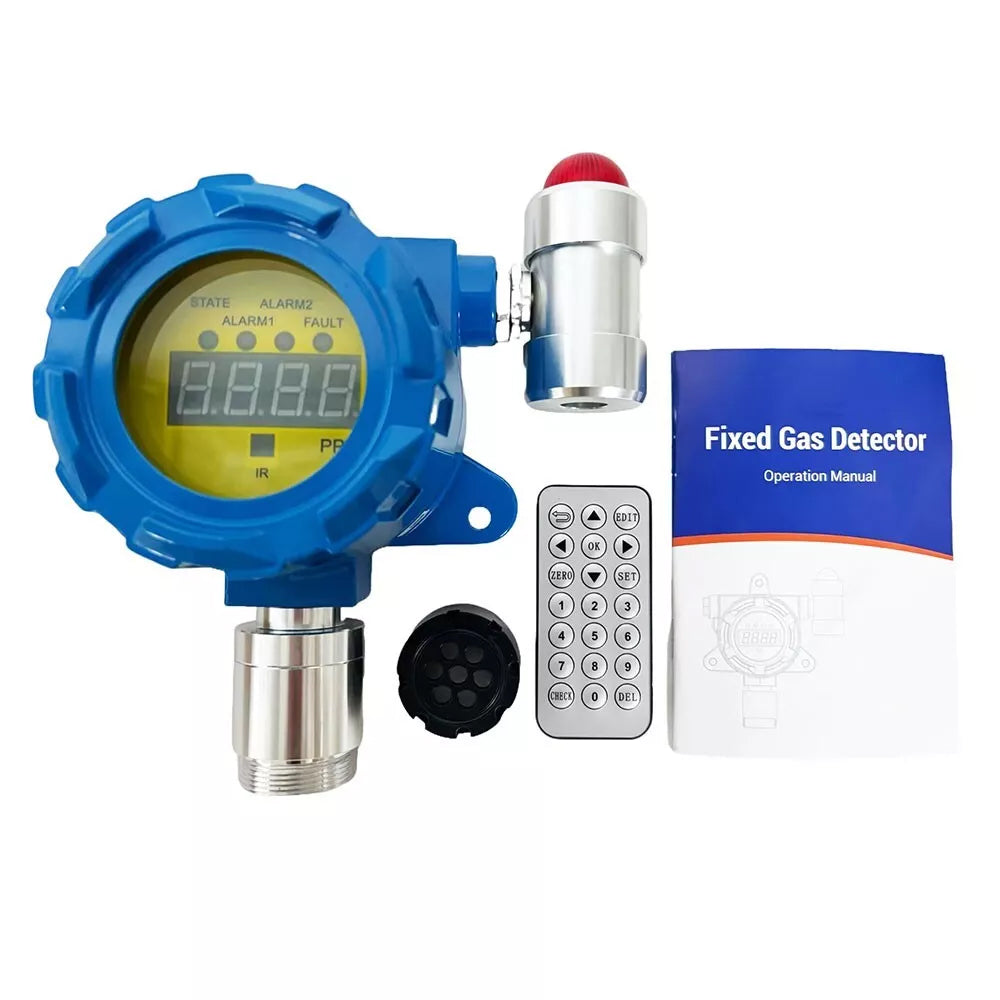 VTSYIQI Fixed Chlorine Dioxide Gas Detector CLO2 Gas Monitor With Display and Audible and Warning Lamp Resolution 0.1ppm Measurement Range 0-50PPM Shell Material Aluminum Single Input 4~20mA and RS485 Wall-mounted