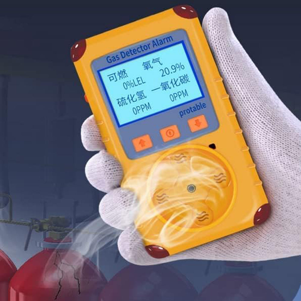 VTSYIQI Hydrogen Sulfide Carbon Monoxide Gas Detector Alarm H2S CO Gas Concentration Detecting Device Two Gas Leak Alarm Instrument with Measuring Range H2S 0-100PPm CO 0-1000PPm for LPG Station Boiler Room Gas Detection