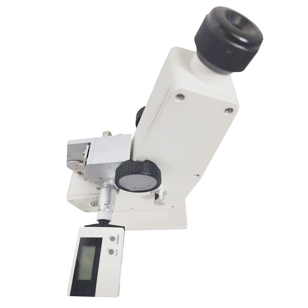 VTSYIQI Monocular Refractometer Digital Abbe Refractometer with Refractive Index nD 1.3000-1.7000 Accuracy ±0.0002 Dissolved Solids Brix 0-95% Temperature Display Digital Thermometer