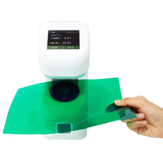 VTSYIQI Transmission Hazemeter Haze Meter Transparency Haze Meter with ASTM&ISO Haze Transmittance Automatic Calibration 21mm Test Apertures Resolution 0.10% Repeatability 0.1 for Glass Plastic Film Display Screen Etc