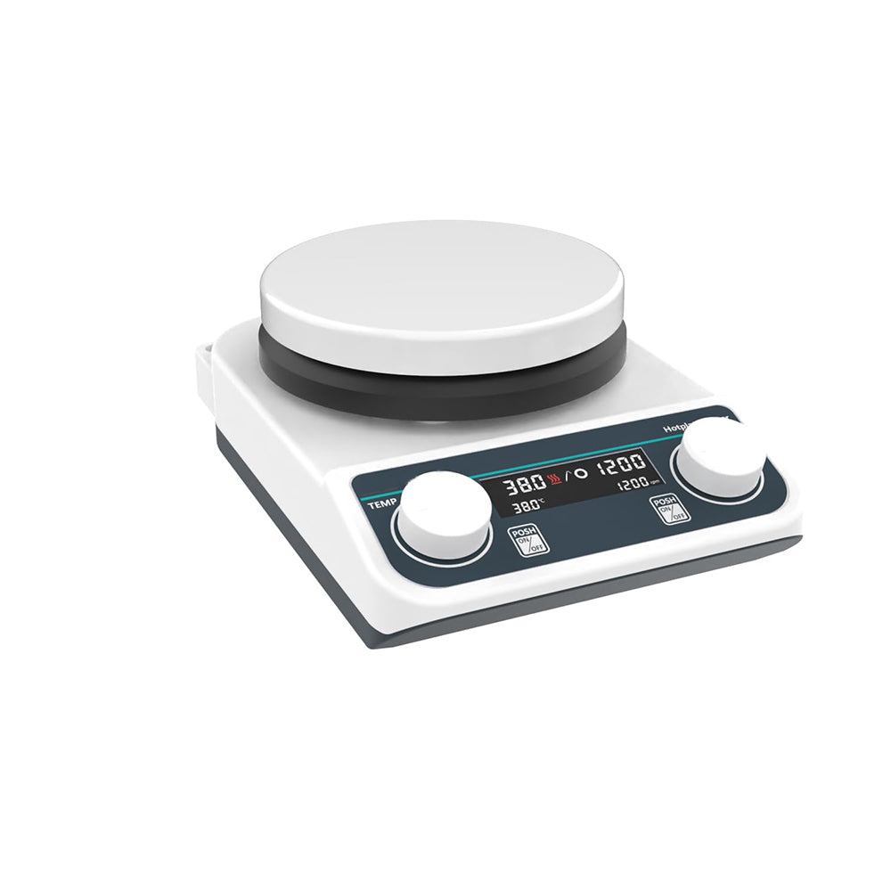 VTSYIQI Lab Heating Magnetic Stirrer Hotplate Magnetic Stirrer with Hot Plate Φ135mm RPM Increment 10 RPM Liquid/Plate Temp Accuracy ±1℃/±3℃ Max Stirring Capacity 2L(H2O) Max Temp of Hot Plate 280℃ Speed Range 200-1500RPM Temperature Sensor