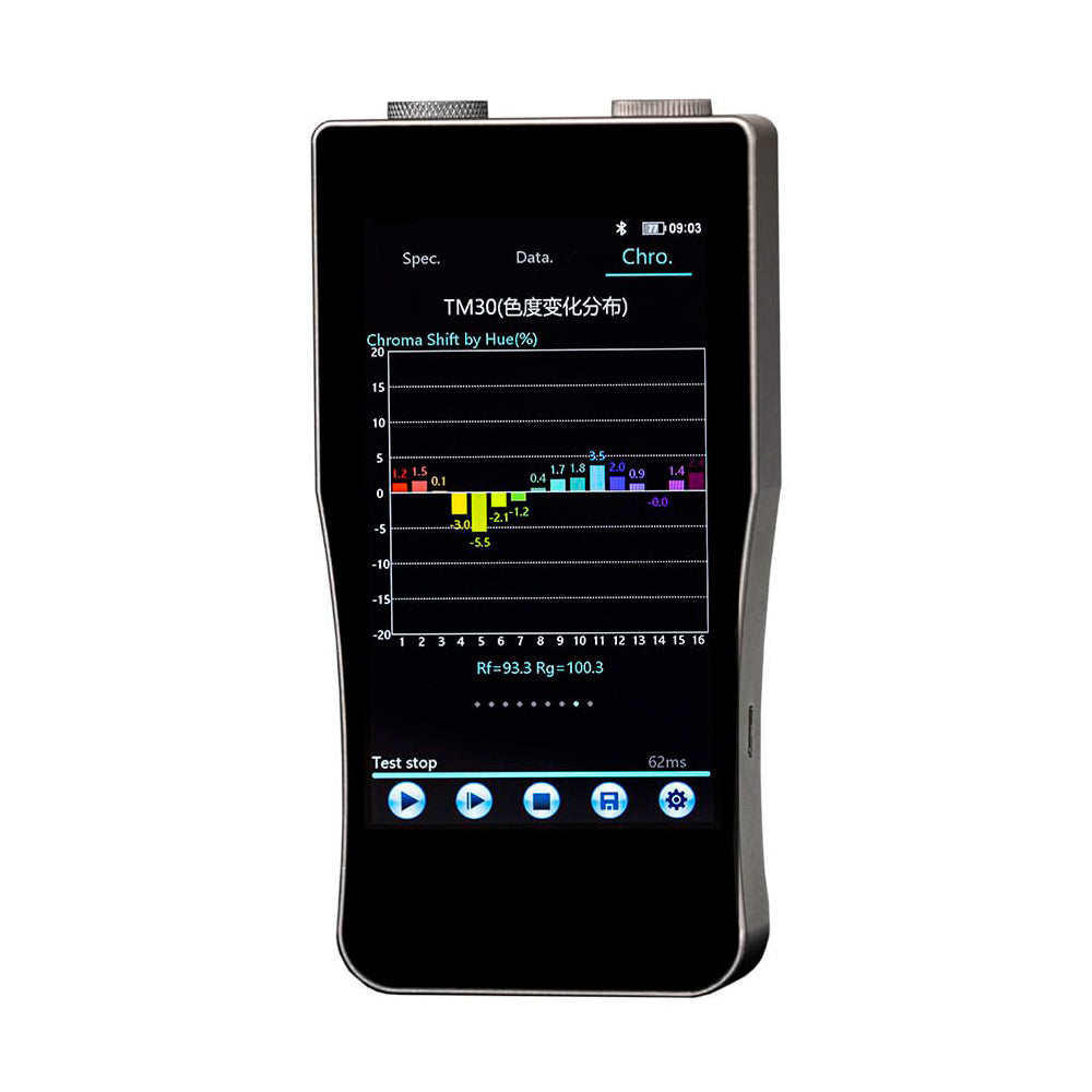 VTSYIQI Spectral Stroboscopic Illuminometer Spectrometer Spectral Strobe Illuminance Meter Tester with Wavelength Range 380nm～780nm Spectral Bandwidth(FWHM) 2nm Telephoto Cross Asymmetric CT Spectroscopy System Touch Screen