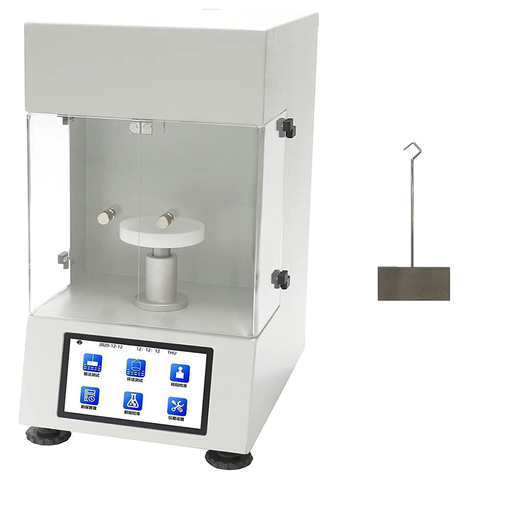 VTSYIQI Liquid Surface Tensiometer Interfacial Surface Tension Meter with Pt Board Wilhelmy Plate Method Measuring Modes Range 0 to 1000 mN/m Accuracy 0.1mN/m 4.3-inch Touch Screen