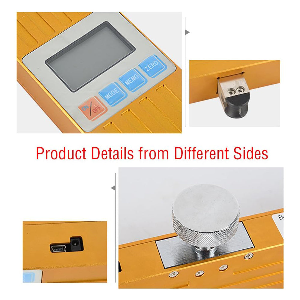 VTSYIQI Elevator Cable Tensionmeter Gauge Tester Cable Tension Meter with Max Load Range 5000N Resolution 1N 3 Units Conversion N/Kg/Lb 6-bit Large Screen Display High Precision for the Tension Test of Elevator Traction Wire Rope