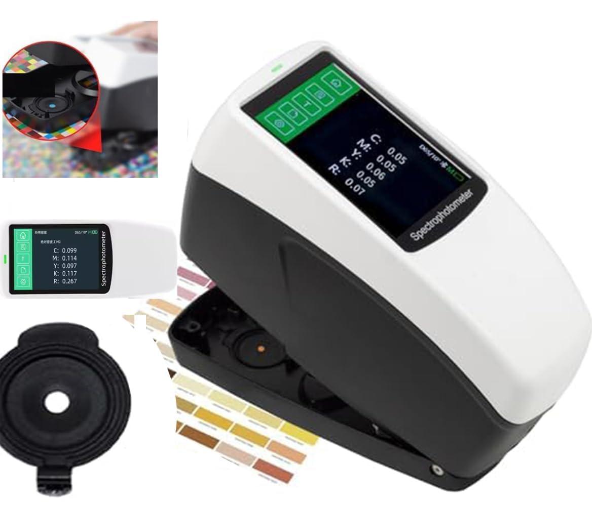 VTSYIQI Digital Spectrodensitometer Color Density Difference Tester with 5mm Caliber 0.01 Accuracy for Measure Color Density Dot Gain Printing Contrast of The Printed Matter and Other Parameters