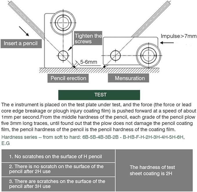 VTSYIQI Pencil Hardness Tester Paint Coating Films Scratches Tester with Load Weight 1000g 750g 500g Portable Pencil Hardness Gauge Testing Tools