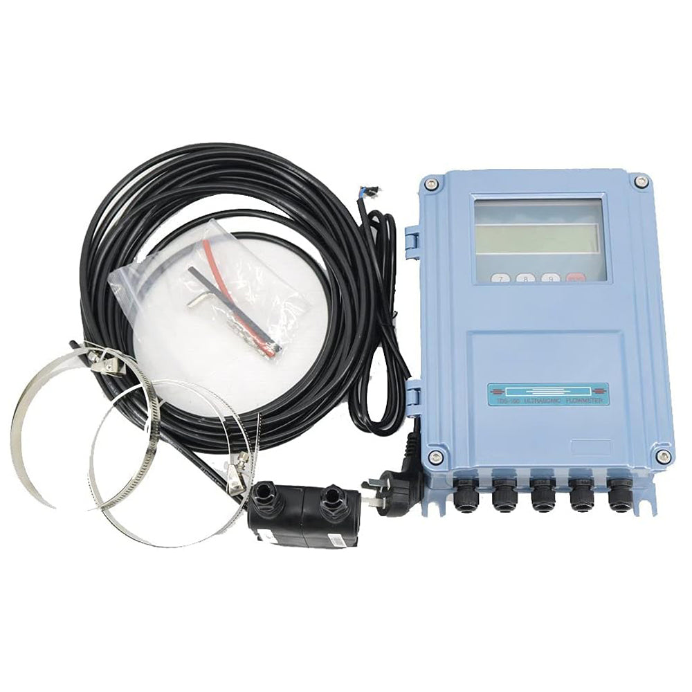 VTSYIQI  Wall Mounted Digital Water Ultrasonic Flow meter Flowmeter  With High Temperature Medium Transducer Pipe Size DN50mm to DN700mm Liquids Temperature 0 to 160 degree