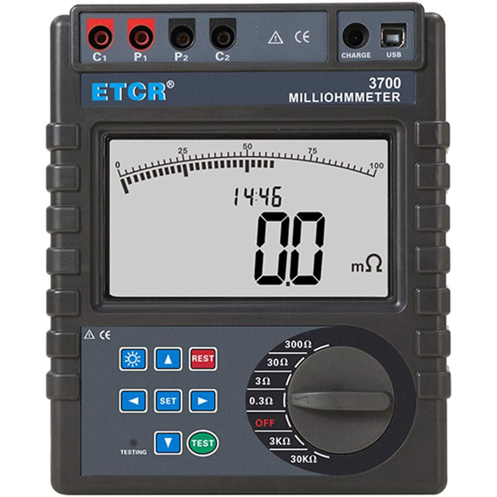 VTSYIQI Digital Milliohm Meter With Range 1mΩ to 30.00kΩ 400 groups data storage