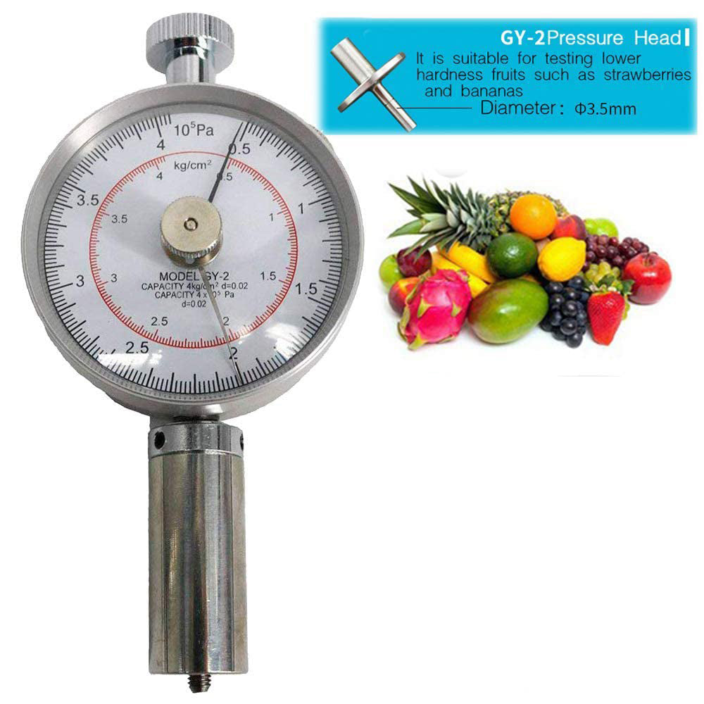 VTSYIQI  Fruit Hardness Tester Fruit Penetrometer Sclerometer Fruit Penetrometer Fruits Sclerometer Fruit Firmness Tester Fruit Durometer Hardness Tester 0.5-4kg/cm 2 (x10 5pa) Pressure Head 3.5mm