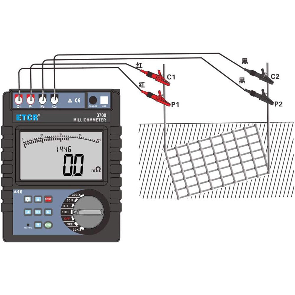 VTSYIQI Digital Milliohm Meter With Range 1mΩ to 30.00kΩ 400 groups data storage