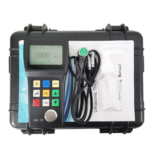 VTSYIQI A Scan Digital Through Coating Ultrasonic Thickness Gauge Tester Meter 0.03'' to 12'' with PT-08 Probe Transducer P-E and E-E Echo-Echo