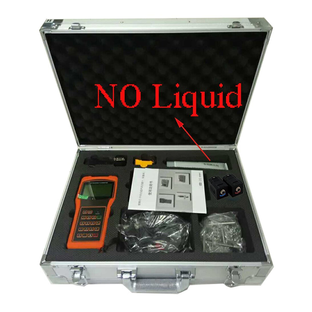 VTSYIQI Handheld Digital Ultrasonic Flow Meter Flowmeter For DN15 to 100mm Pipe Size -40 to 160 Degree High Temperature