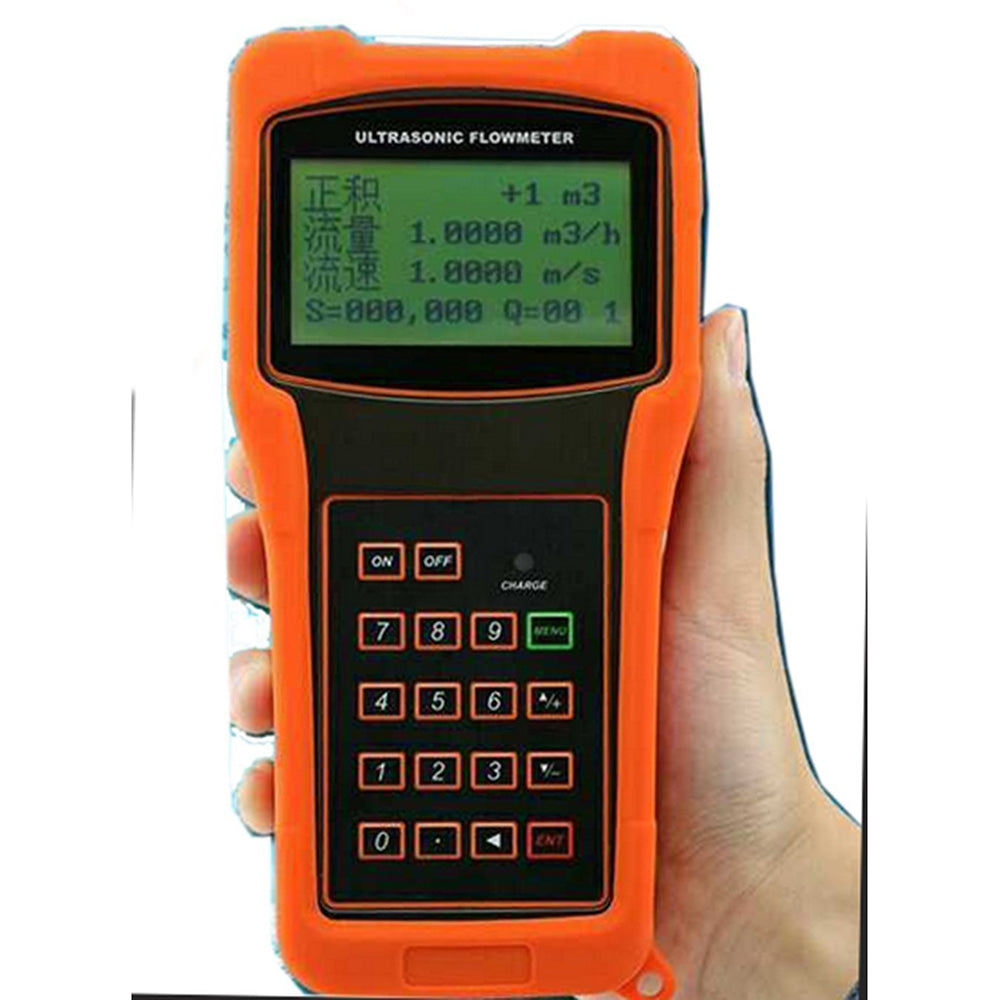 VTSYIQI Handheld Digital Ultrasonic Flow Meter Flowmeter For DN15 to 100mm Pipe Size -40 to 160 Degree High Temperature