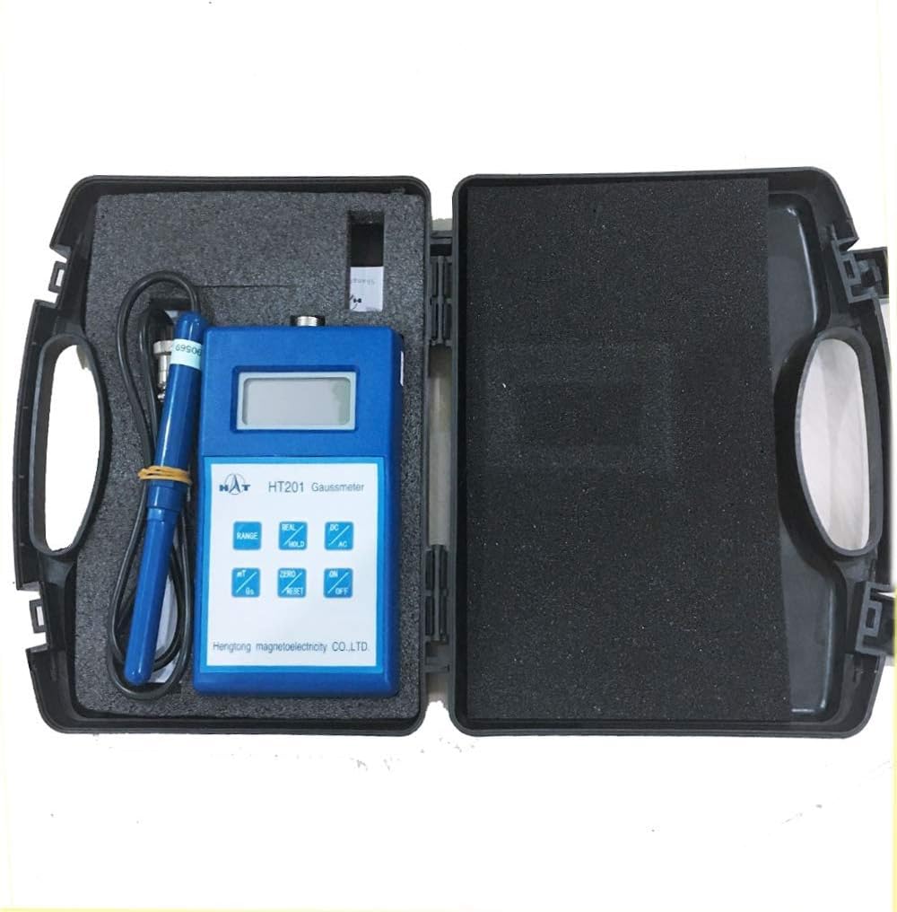 VTSYIQI AC DC Magnetic Field Gauss Meter AC DC Gauss Meter Tesla Meter With 2000mT Flux meter Power Adapter