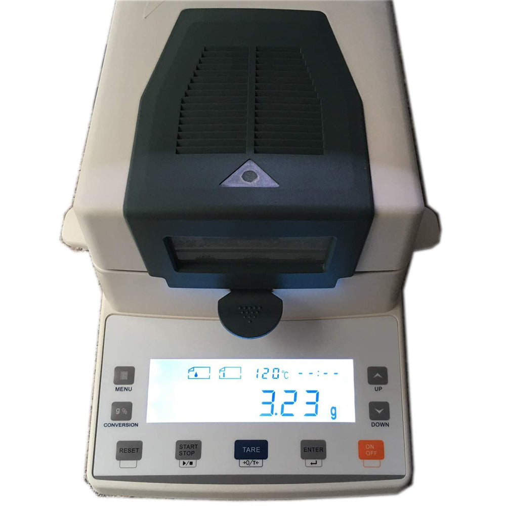 VTSYIQI Halogen Rapid Moisture Analyzer Halogen Moisture Meter with Capacity 110g Moisture Readability 10mg 0.01g 0.2% for Food papermaking Mining Industries Powder Tea Meat