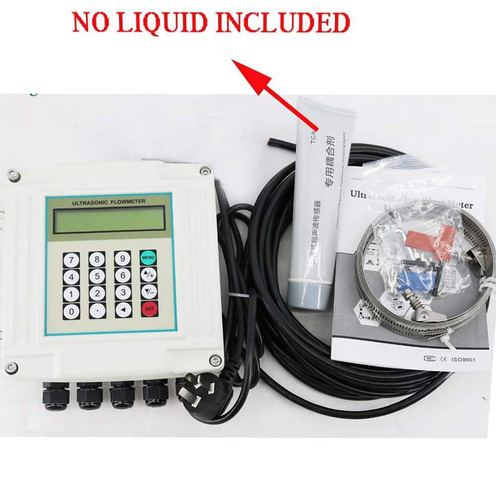 VTSYIQI Ultrasonic Liquid Flow Meter Wall-Mounted Digital Flowmeter With Transducer DN50 to 700mm IP68 transducer For High Temperature -30 to 160°C