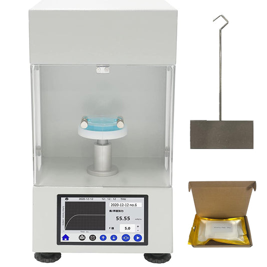 VTSYIQI Surface Tension Meter Interfacial Tension Meter Platinum Plate Method with Measuring Range 0 to 1000mN/m Accuracy 0.1mN/m Platinum Plate Automatic Lifting And Lowering of Sample Stage for Food Oil Paint Test