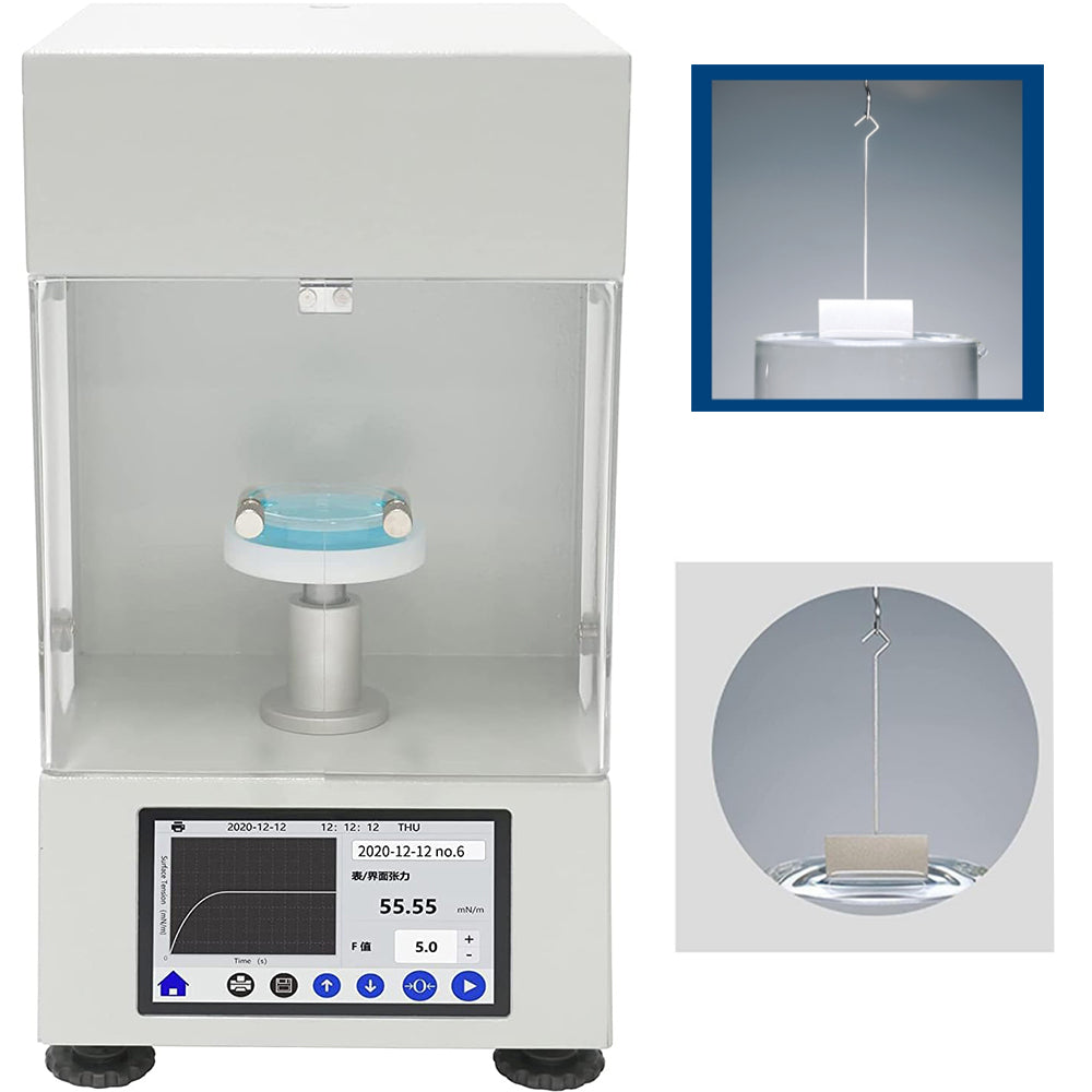 VTSYIQI Automatic Surface Interfacial Tension Meter Surface Tension Measurement Interfacial Tension Measurement with Automatic Measurement Platinum Plate Range 0 to 1000mN/m Accuracy 0.1mN/m Data Read Directly