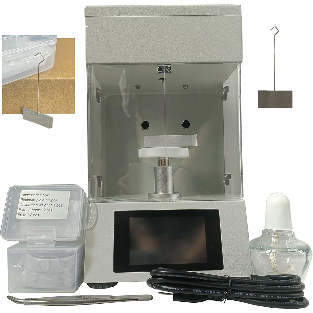 VTSYIQI Automatic Liquid Interfacial Tension Meter with Accuracy 0.1mN/m Wilhelmy Plate Method Measuring Range 0 to 1000mN/m Data Read Directly for Canning Approval And Cleaning Validation In The Food Industry