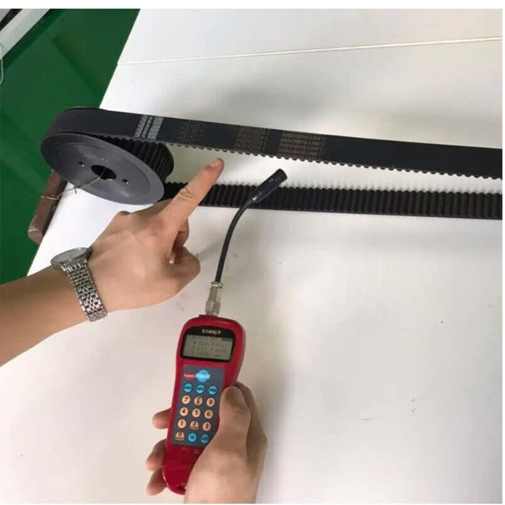 VTSYIQI Belt Tension Meter Belt Tension Measuring Instrument Sonic Belt Tension Tester with Tension Range 0.01 to 99900N Frequency Range 10Hz to 5000Hz 500 Groups Data Storage for V-Belt Series Fabric Covered Belts Multi-vinged Belts Etc