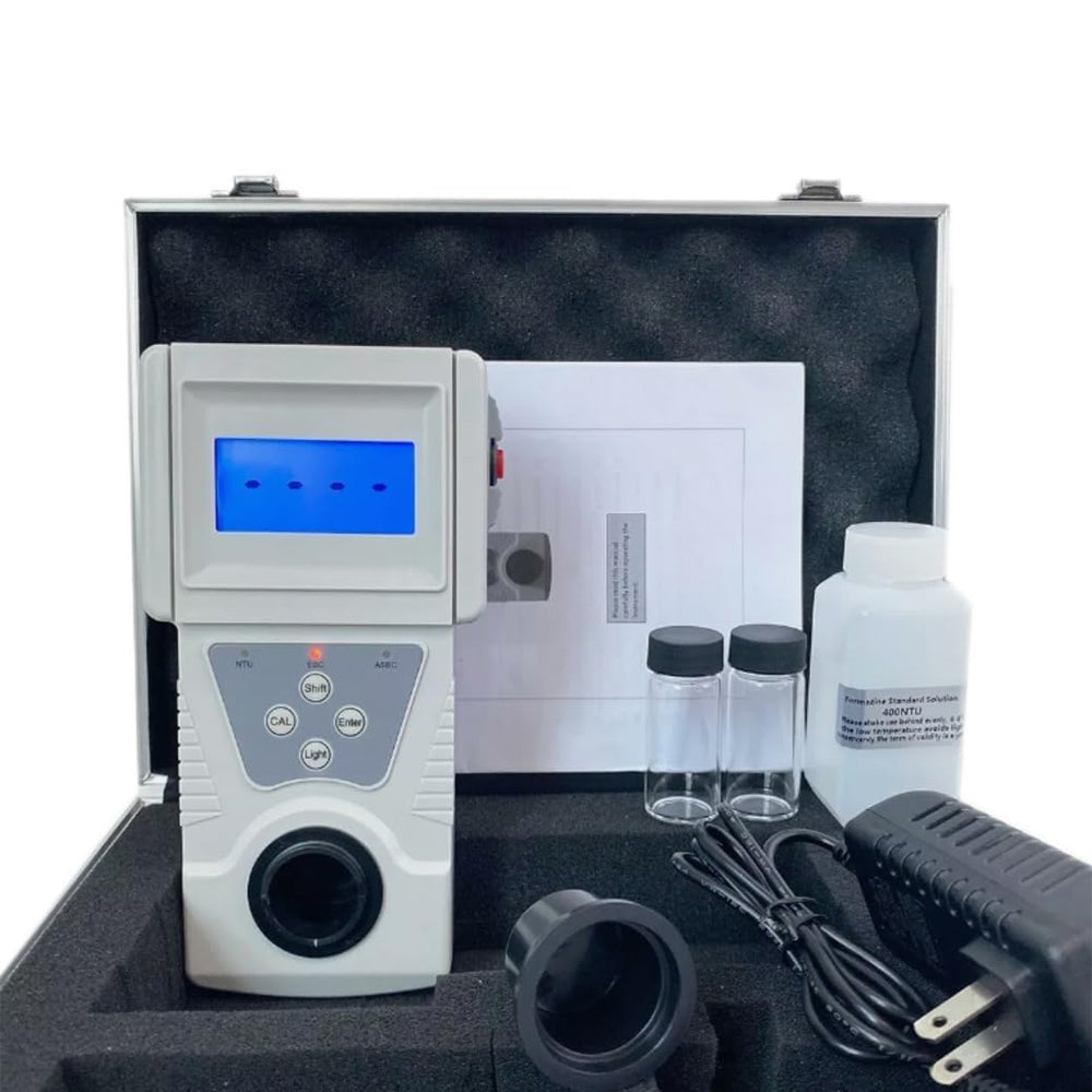 VTSYIQI Digital Turbidity Tester Turbidimeter Water Turbidity Meter with Standard Calibration Solution Kit Range 0 to 200 NTU Accuracy 0.1 NTU Resoultion 0.01 for Waterworks Life Sewage Plants