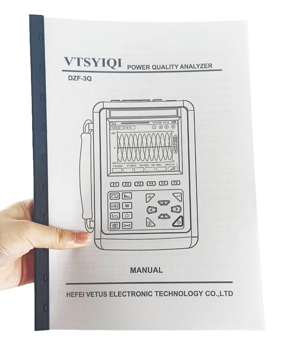 VTSYIQI Power Quality Monitor Analyzer 3 Phase Multifunctional Power Quality Monitor With 4pcs Sharp Nose Pliers Current Sensor Range 10mA to 10A