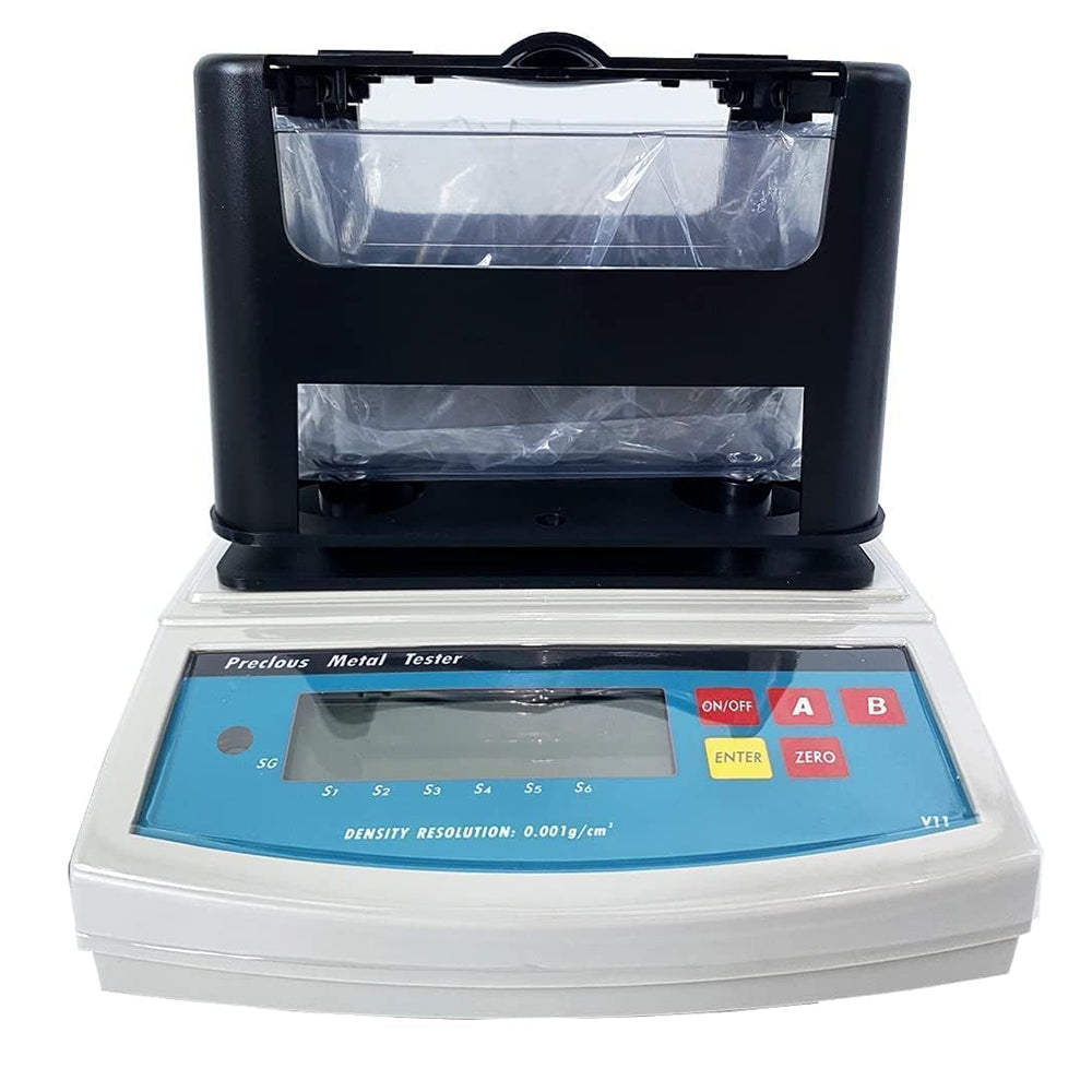 VTSYIQI Solid Density Meter Solid Densimeter Solid Density Gauge with Maximum Weight 300g Density Resolution 0.001 g/cm3 Measuring Range 0.001—99.999g/cm3 for Plastic Particle Film Floating Seal Ring Etc