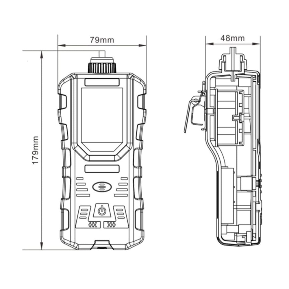 VTSYIQI 2 in 1 Gas Detector Hydrogen Sulfide Carbon Monoxide Gas Concentration Detecting Instrument H2S CO Gas Leak Alarm with Measuring Range H2S 0-100PPm CO 0-1000PPm Resolution Ratio 0.1/1PPm for Chemical Plant Gas Detection