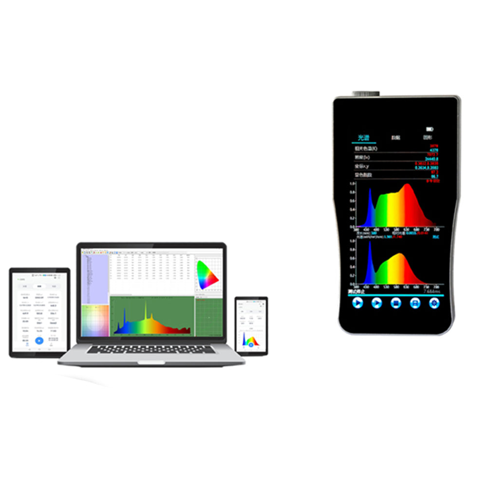 VTSYIQI Handheld Blue Light Spectrum Analyzer Portable Blue Light Tester Spectral Illuminance Meter with Illumination Measurement Range 0.1～500Klx High-precision CCD Sensor  Wavelength Range 380nm～780nm for Blue Light Hazard Testing