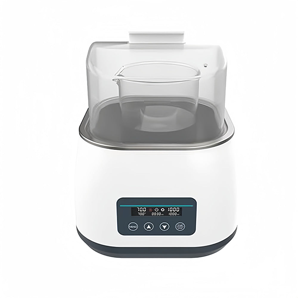 VTSYIQI Water Bath with Magnetic Stirrer Thermostatic Water Bath Speed Range 100-1200 RPM Increment 50 RPM Display Accuracy 0.1℃  Digital Control Panel and Key Timing Function Brushless Motor Stainless Steel Inner Tank