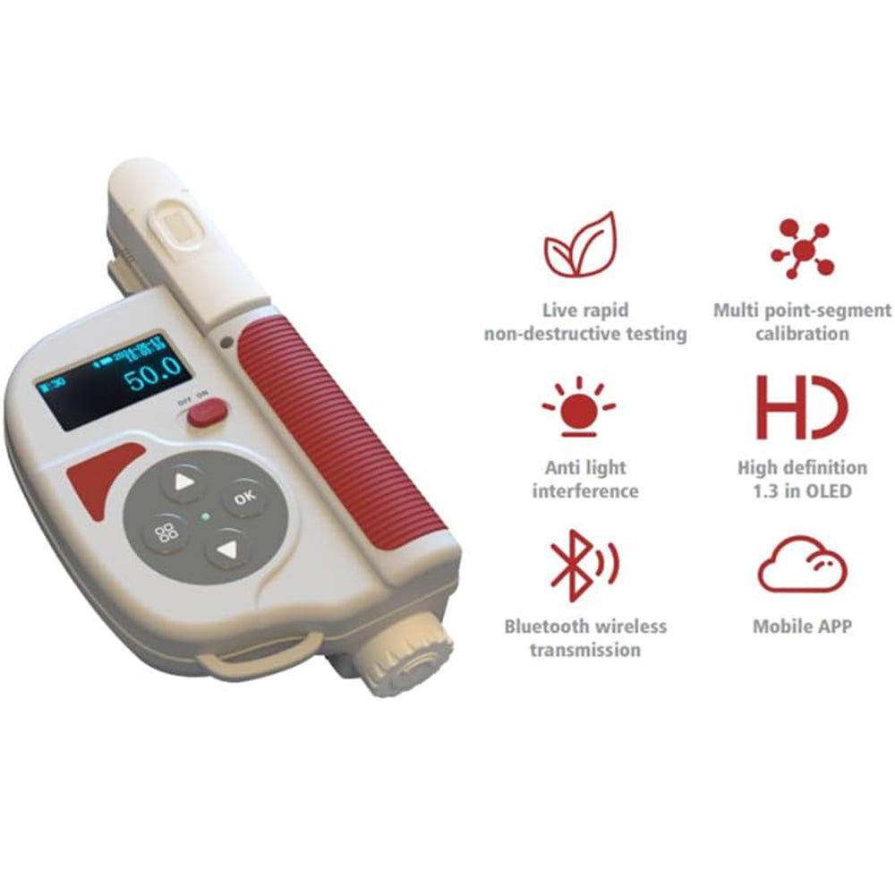 VTSYIQI Plant Chlorophyll Meter Chlorophyll Content Meter with Measuring Range Chlorophyll 0.0~99.9SPAD Nitrogen Content 0.0~99.9mg/g Leaf Surface Humidity 0.0~99.9%RH Leaf Surface Temperature -10~99.9℃